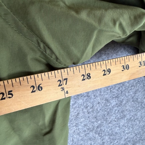 Canvas Bomber Jacket Mens 3XL Green Skull Guns Graphic Biker Goth - Picture 7 of 12